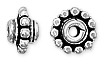 Sterling Silver Bali Style Bead Pendant 7mm