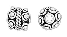 Sterling Silver Bali Style Bead Small Round Pendant 7mm