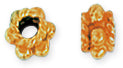 Sterling Silver Bali Style Beads 4.5mm All Gold Plated - Pack of 4