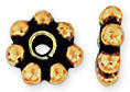 Sterling Silver Bali Style Beads 5.75mm Gold Plated - Pack of 2