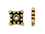 Sterling Silver Bali Style Beads 5mm Gold Plated - Pack of 4