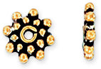 Sterling Silver Bali Style Beads 6mm Gold Plated - Pack of 4