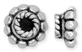 Sterling Silver Bali Style Cap 7.5mm - Pack of 2