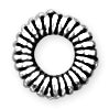 Sterling Silver Bali Style Corrugate Roundel - Pack of 2