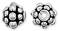 Sterling Silver Bali Style Flower Bead 6.5mm