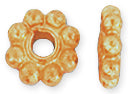 Sterling Silver Bali Style Flower Beads 6.5mm All Gold Plated - Pack of 2