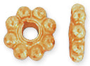 Sterling Silver Bali Style Flower Beads 6.5mm All Gold Plated - Pack of 2