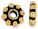 Sterling Silver Bali Style Flower Beads 6.5mm Gold Plated - Pack of 2