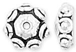 Sterling Silver Bali Style Flower Cap 7mm - Pack of 2