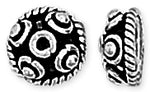 Sterling Silver Bali Style Rope Round Cap 8mm