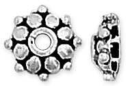 Sterling Silver Bali Style Round Cap 8mm - Pack of 2