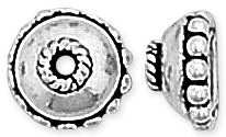 Sterling Silver Bali Style Round Cap 9mm