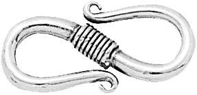 Sterling Silver Bali Style S Hook 10x25mm