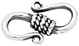 Sterling Silver Bali Style S Hook 6x14mm