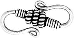 Sterling Silver Bali Style S Hook 8x22mm