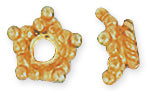 Sterling Silver Bali Style Star Cap 6mm Gold Plated - Pack of 4