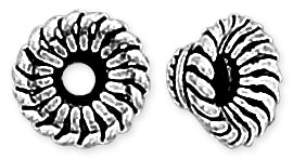 Sterling Silver Bali Style Twist Cap 9mm