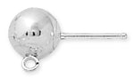 Sterling Silver Ball Earring 7mm with Ring