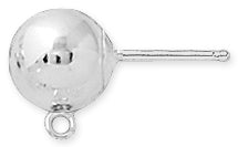 Sterling Silver Ball Earring 8mm with Ring