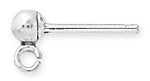 Sterling Silver Ball and Ring Earring 3mm - PACK OF 6