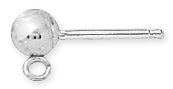 Sterling Silver Ball and Ring Earring 4mm - PACK OF 6