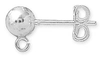 Sterling Silver Ball and Ring Earring 5mm with Nuts - PACK OF 6
