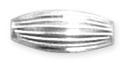 Sterling Silver Bead Corrugate Oval 4.5x10mm - PACK OF 6