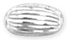 Sterling Silver Bead Corrugate Oval 4x6mm - PACK OF 10