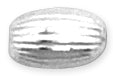 Sterling Silver Bead Corrugate Oval 5x8mm - PACK OF 6