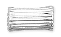 Sterling Silver Corrugate Tube Bead 6.5x12.5mm