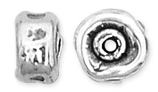 Sterling Silver Fancy Flat Round Bead