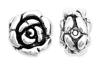 Sterling Silver Fancy Satin Rose Bead