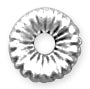 Sterling Silver Roundel Corrugate 6mm - PACK OF 6