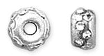 Sterling Silver Rondelle Satin with Crystals 5mm