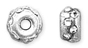 Sterling Silver Rondelle Satin with Crystals 5mm