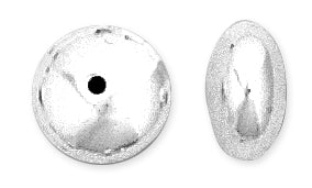 Sterling Silver Saucer Beads Bright 10mm