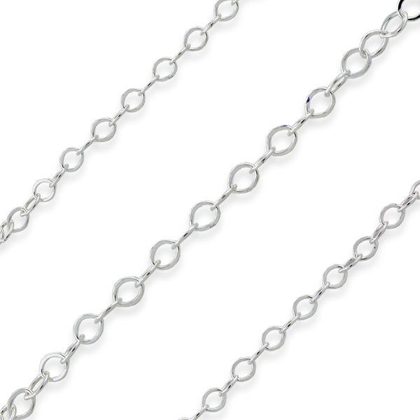 Sterling Silver Chain Flat Cable 1.3mm (sold by the foot)