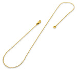 14K Gold Plated 16" Bead Brass Chain Necklace 1.20mm