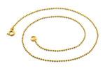 14K Gold Plated 18" Bead Brass Chain Necklace 1.50mm