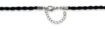 20" 4mm Twisted Black Silk Cord Necklace w/ Stainless Steel Clasp adj to 22"
