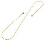 14K Gold Plated 22" Bead Brass Chain Necklace 1.20mm