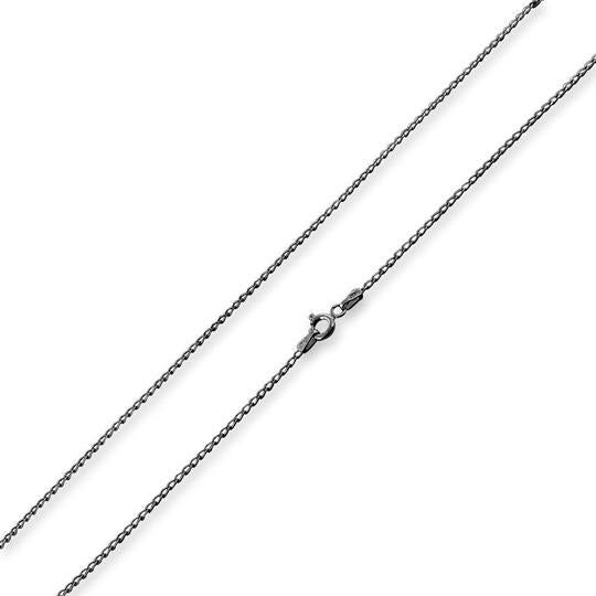 Black Rhodium Sterling Silver Long Curb Chain 1.4MM