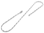 Sterling Silver 18" Square Snake Beaded Chain Necklace - 1MM
