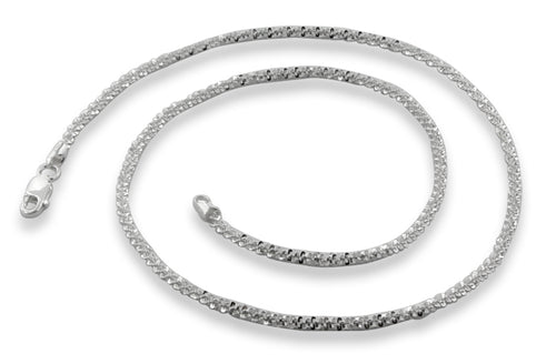 Sterling Silver 18" Sparkle Chain Necklace - 2.0MM