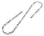 Sterling Silver 18" Figaro Marina Chain Necklace - 4.5MM