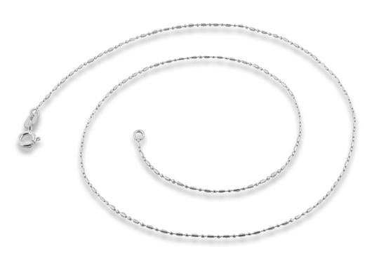 Sterling Silver Bar & Bead Chain 1+1 0.8MM