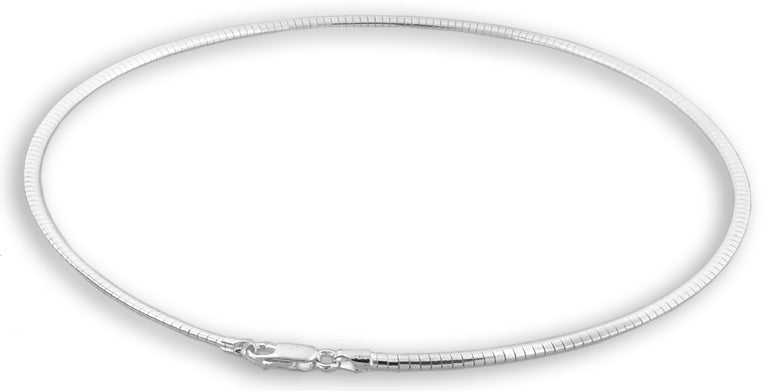 Sterling Silver 18" Dome Omega Chain Necklace 4.0mm