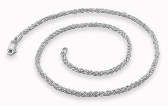 Sterling Silver Spiga Wheat Chain 2.5MM