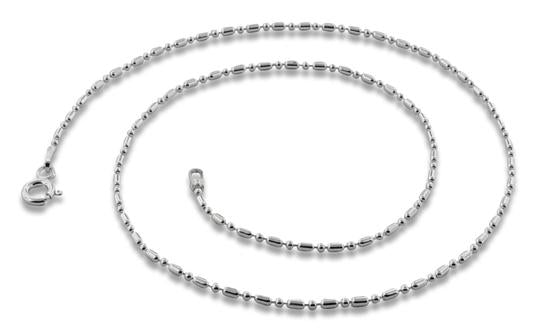 Sterling Silver Bar & Bead Chain 1+1 1.5MM