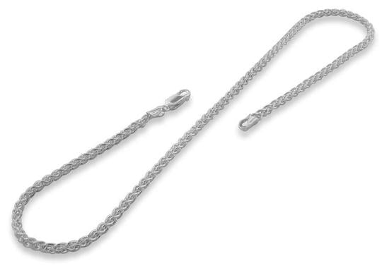 Sterling Silver Spiga Wheat Chain 3.4MM